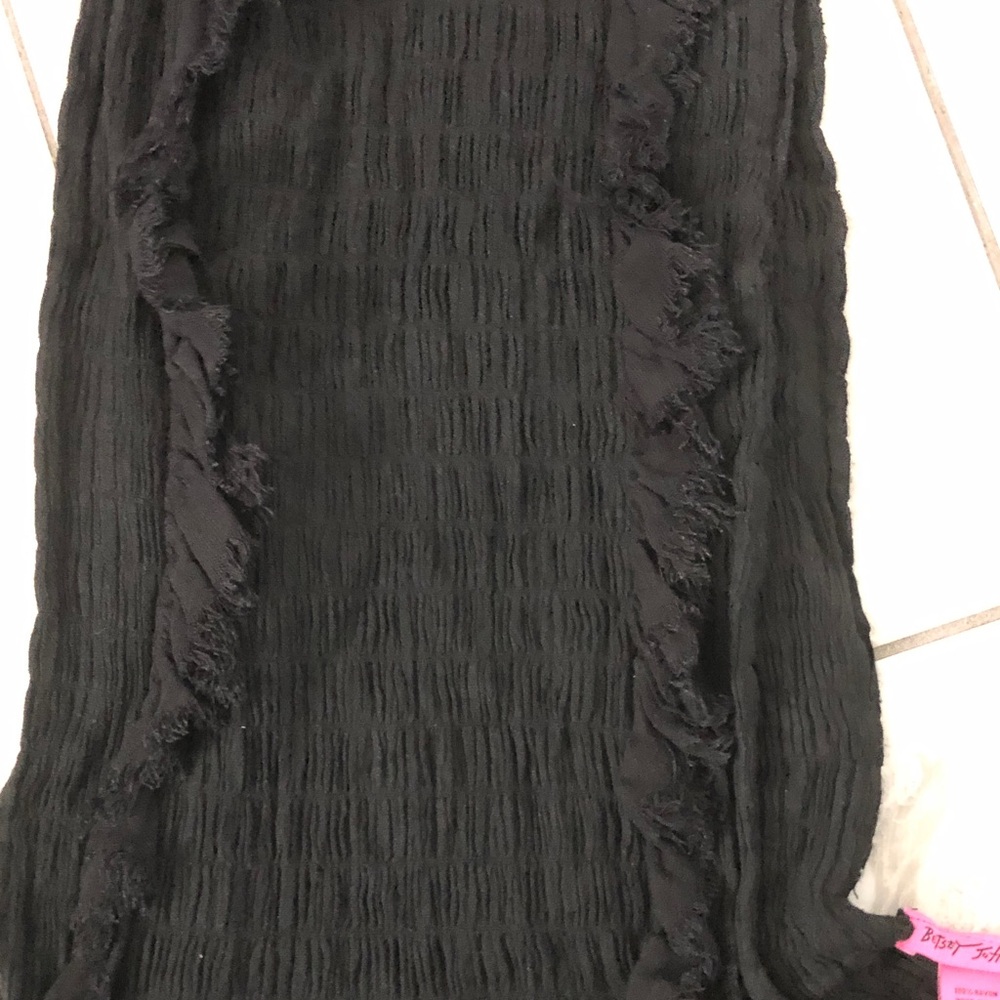 BETSEY JOHNSON Women Viscose Scarf Wrap Floral Black & White - Picture 10 of 11
